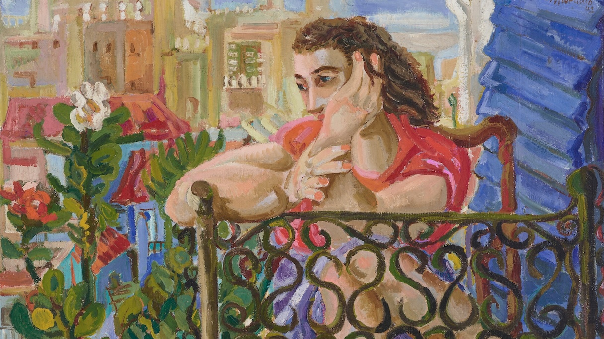 'Woman on Balcony' de Mariano Rodríguez, detalle.